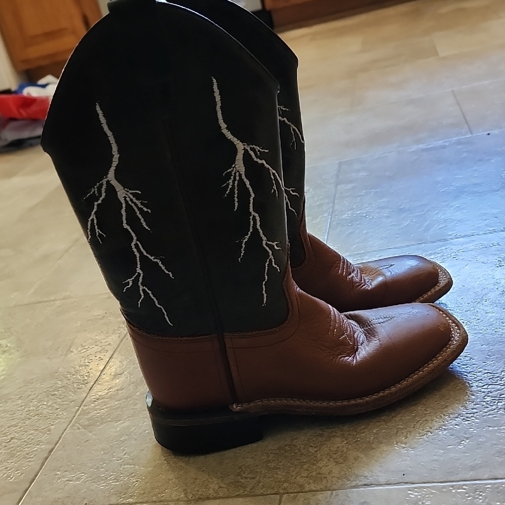 Kids Brown and Black Western Boots